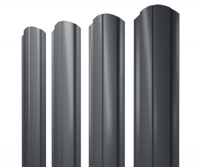 Grand Line Штакетник Полукруглый Slim фигурный  (Satin-Ral 7024-0,5 мм)