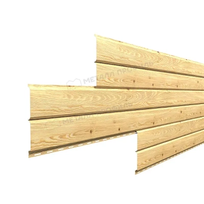 МеталлПрофиль Софит Lбрус-15х240 0,264 с перфорацией (-Ecosteel-0,5 мм-Сосна)