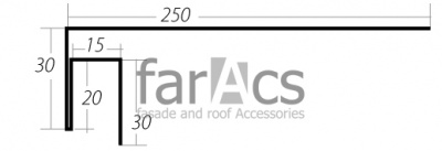 FarAcs J-фаска 250мм L=2м (-Полиэстер с пленкой-0,4 мм-Ral 9003)