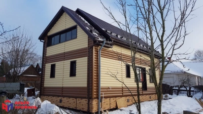 Альта-Профиль Сайдинг Blockhouse Престиж BH-02 винил. 0,32м L=3,1м Золотистая