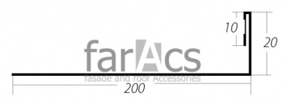FarAcs Ветровая планка (L-профиль) 200мм L=2м (-Полиэстер с пленкой-0,4 мм-Ral 8017)