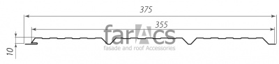 FarAcs Софит 0,375 L=3м без перфорации (-Полиэстер-0,35-0,37мм-RAL9003)