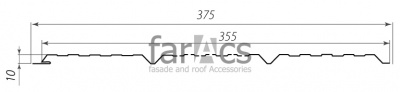 FarAcs Софит 0,375 L=3м центр. перфорация (-Полиэстер-0,35-0,37мм-RAL7024)