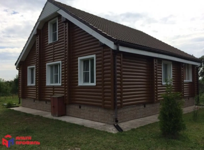 Альта-Профиль Сайдинг Blockhouse Премиум BH-01 акрил. 0,2м (1уп/16шт) L=3,1м Орех тёмный