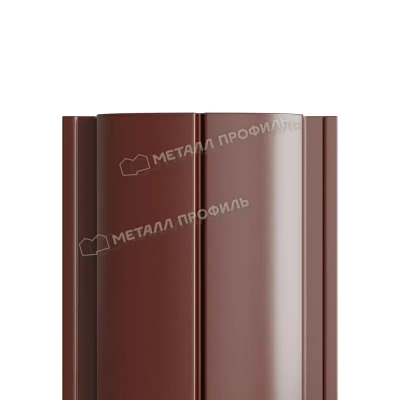 МеталлПрофиль Штакетник металлический ELLIPSE-T 19х126 (Полиэстер двухсторонний-Ral 8017\8017-0,45 мм)